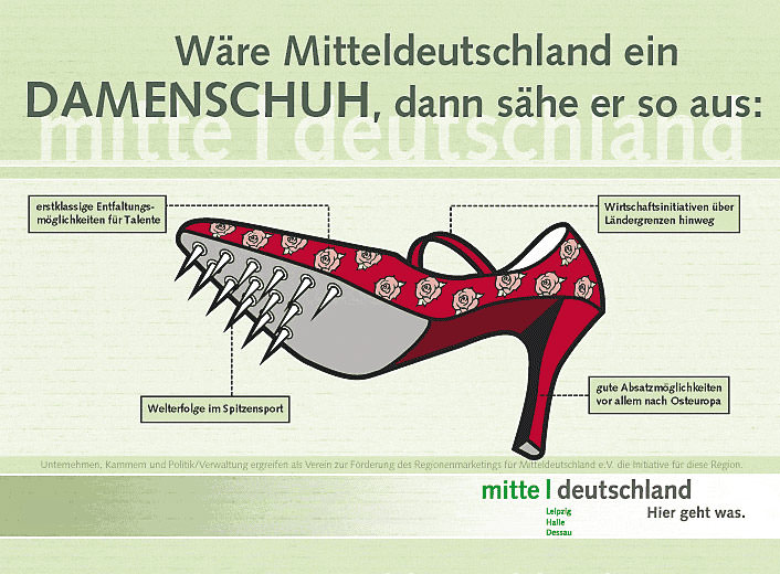 Plakatkampagne Mitteldeutschland Motiv Damenschuh