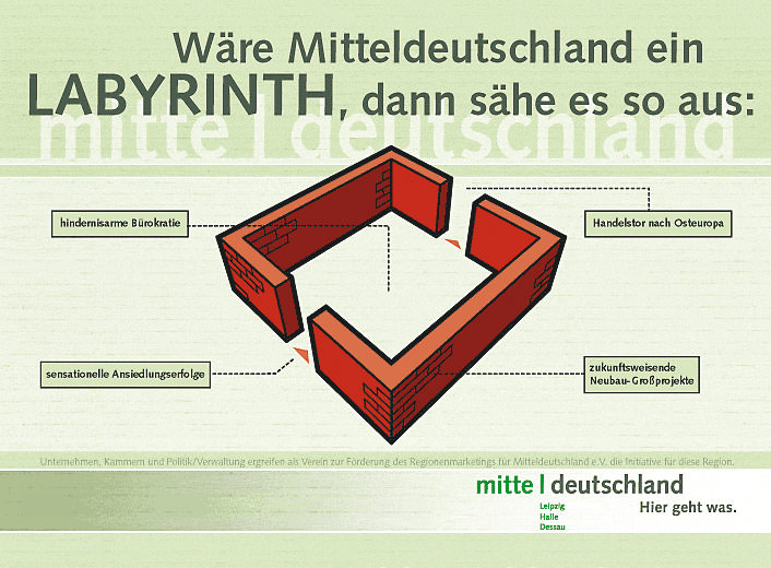 Plakatkampagne Mitteldeutschland Motiv Labyrinth
