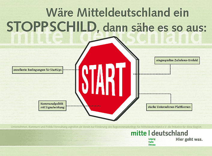 Plakatkampagne Mitteldeutschland Motiv Stoppschild