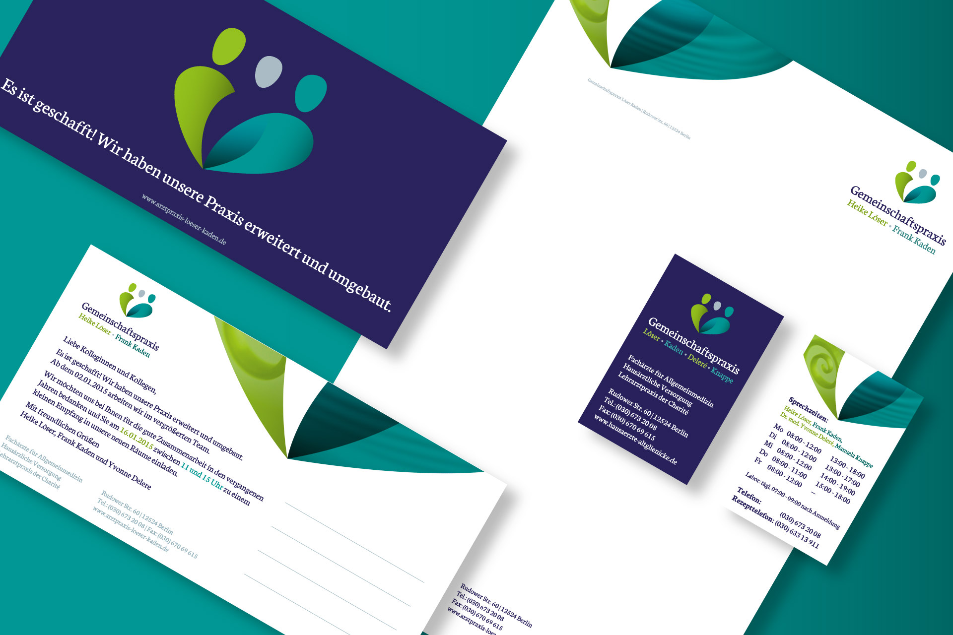 praxis-loeser-kaden-corporate-design Gemeinschaftspraxis Löser Kaden Corporate Design Geschäftsausstattung