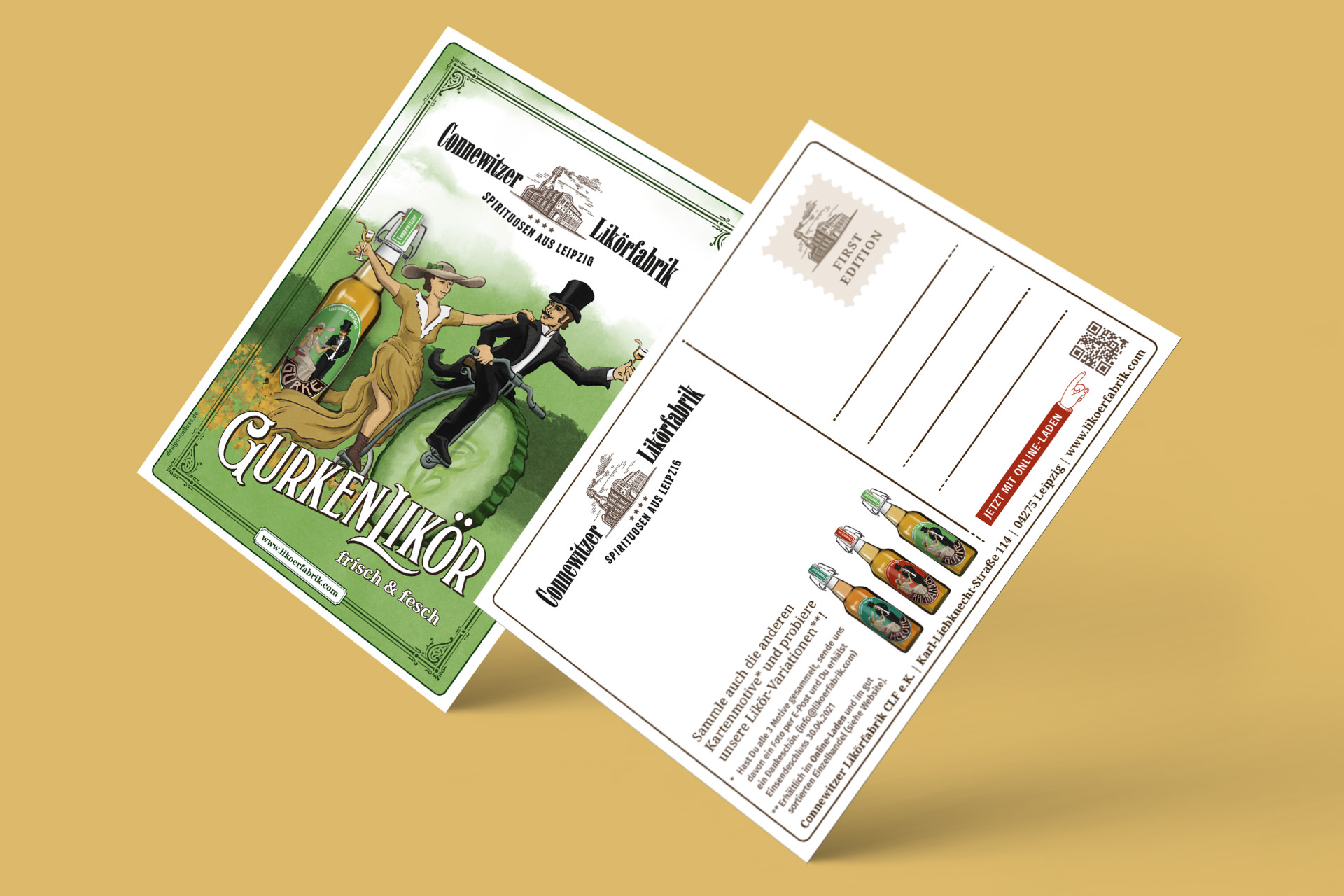 Connewitzer Likörfabrik Postkarte Aktion
