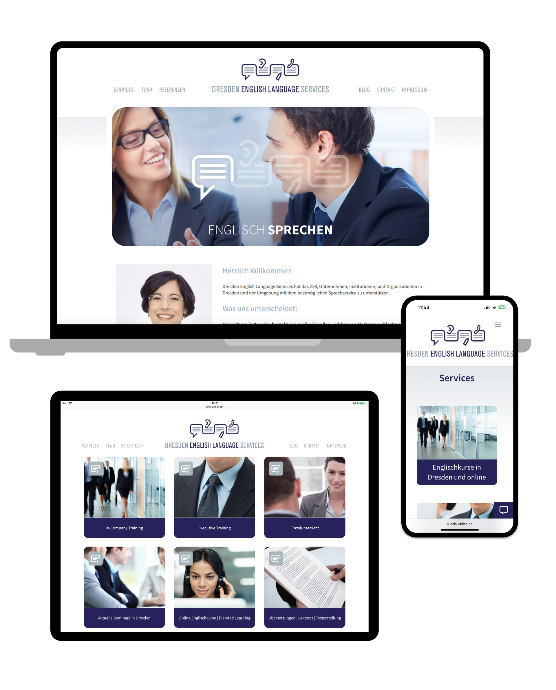 Dresden English Language Services Webdesign