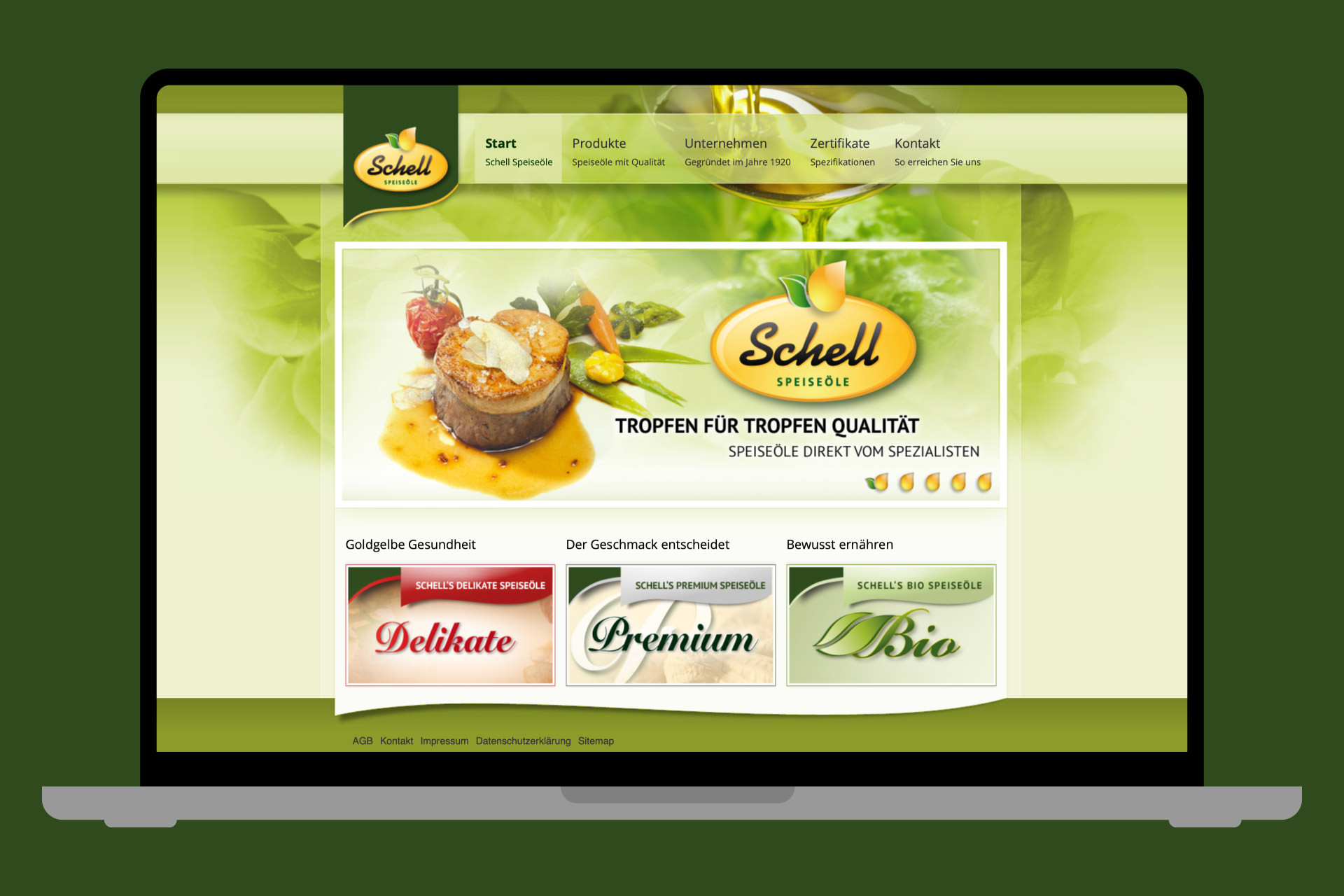 schell website Ansicht Laptop