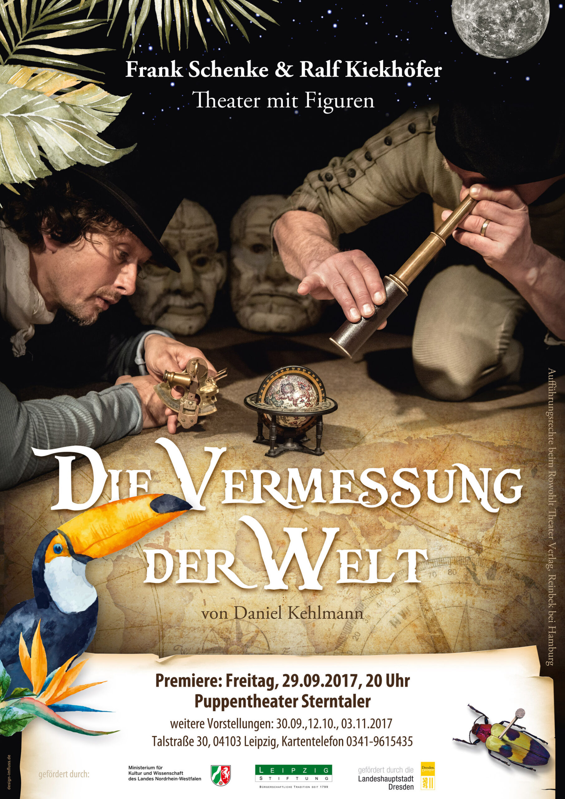 Plakat Die Vermessung der Welt Theater Korona Leipzig
